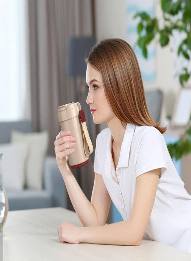 KitchEase Insulated Vacuum Coffee Tumbler | Smart Touch Temperature Display | 420 ML Flask with 6-Hour Temperature Lock-in Technology - (Stone Beige) - Image 4